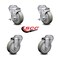 Service Caster 4 Inch Gray Polyurethane Wheel Swivel Bolt Hole Caster Set with 2 Brake SCC SCC-BH20S414-PPUB-TLB-2-S-2 - alternate 1